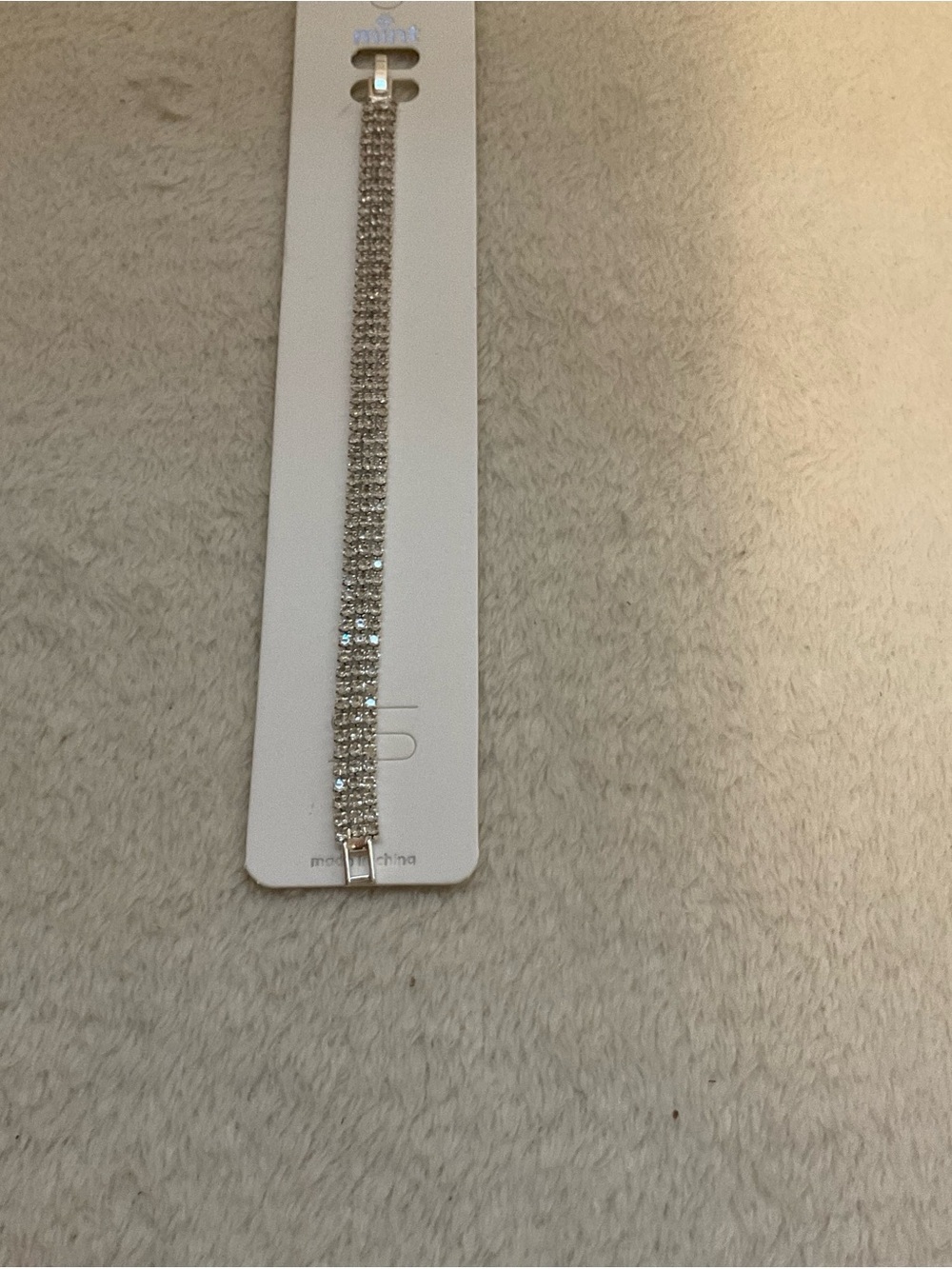Mint Silver-Tone Multirow Crystal Bracelet